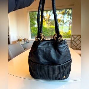 Bally Bucket Bag Black Lamb leather with Gold Hardware